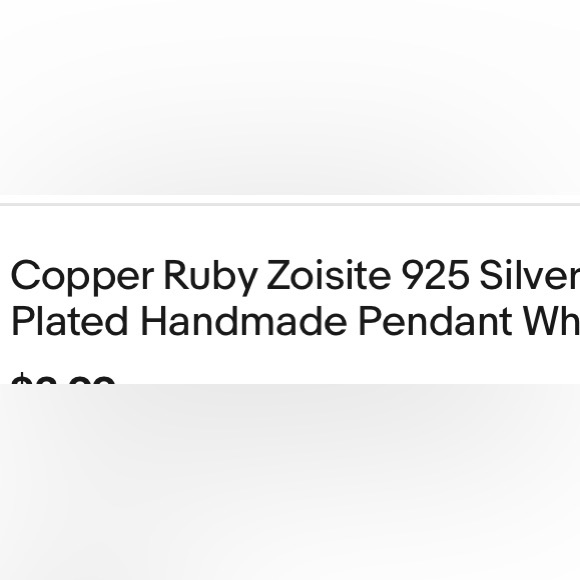 Copper ruby zoisite 925 sterling silver plated artisan tribal India pendant - Picture 2 of 8